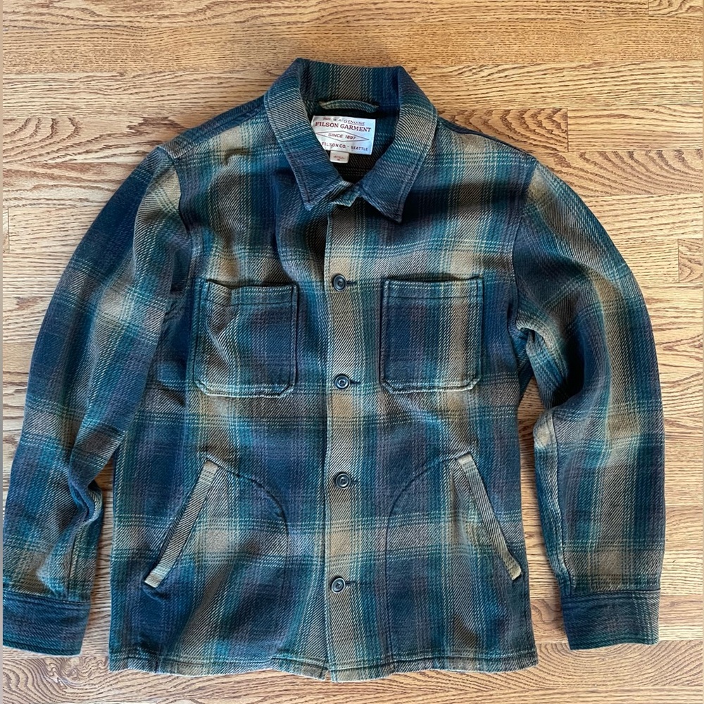 Filson Men's Plaid Shirt Jacket - Green and Tan